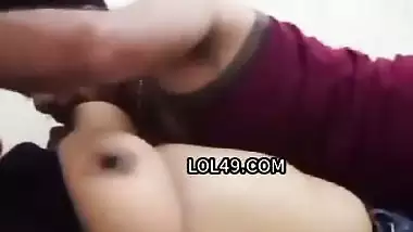 Huge milk tanker girlfriend feeding boobs to boyfriend