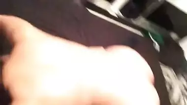 My Indian girlfriend sucking my dick with her boots on in doggy position