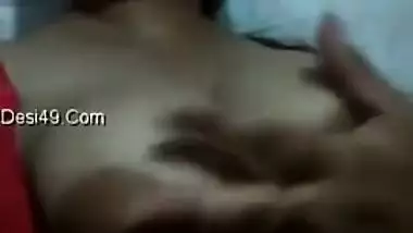 Eye-catching Indian girl has fun playing with sexy huge nipples