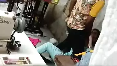 Indian girl sex with her co-worker inside workshop